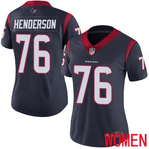 Houston Texans Limited Navy Blue Women Seantrel Henderson Home Jersey NFL Football #76 Vapor Untouchable